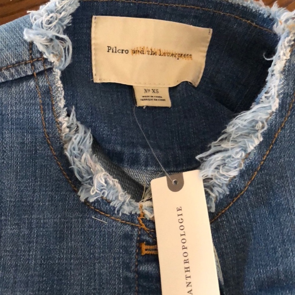 New Anthropologie denim jacket size XS - Picture 3 of 5
